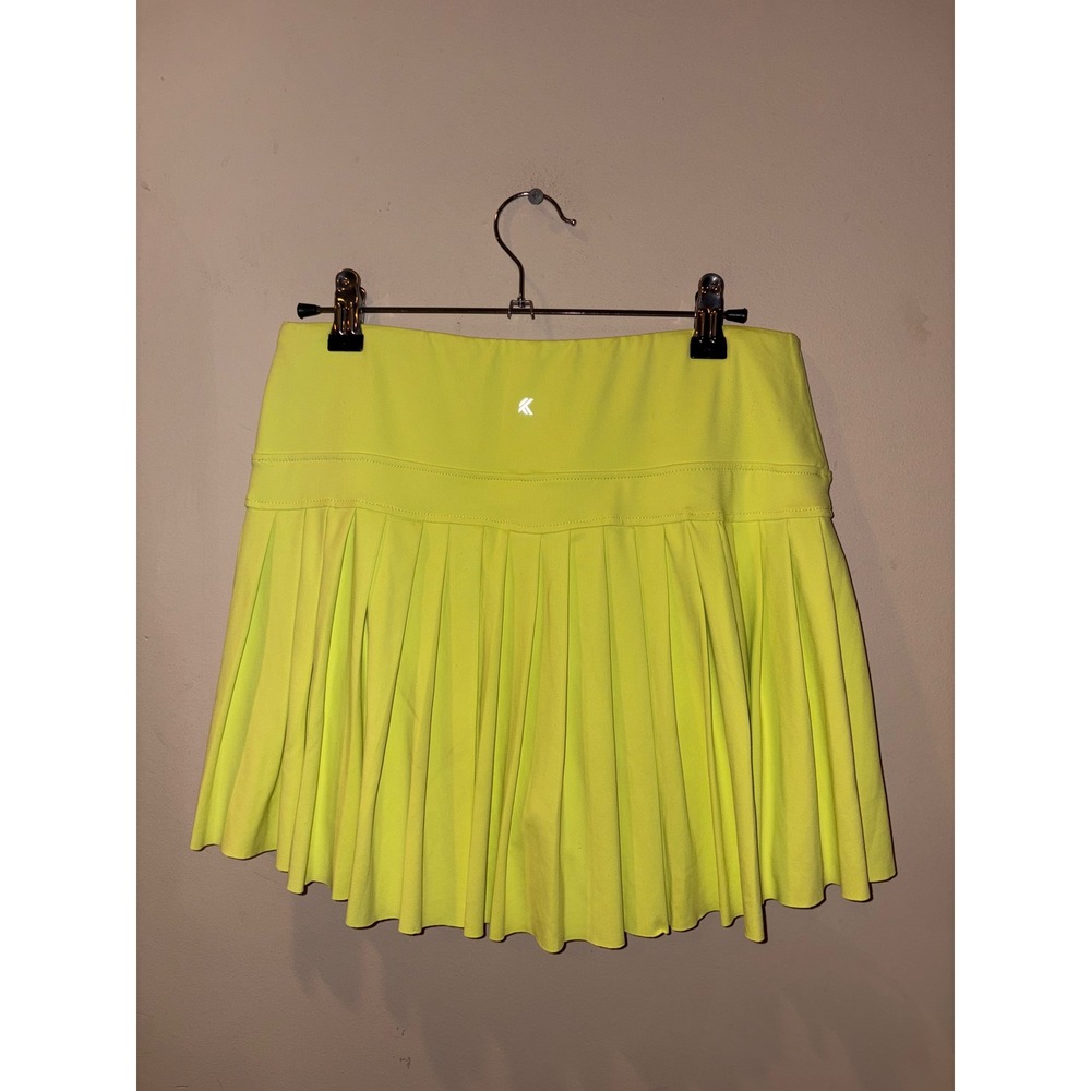 Kyodan Women Neon Yellow Pleated Tennis Skort Size M Athletic Golf Pickleball